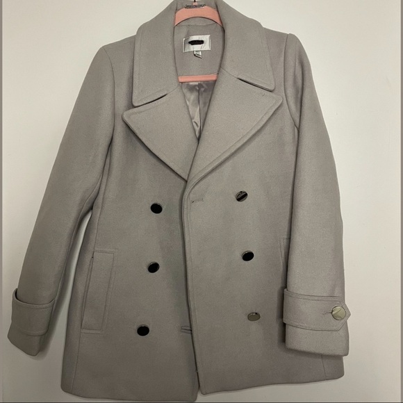 grey double breasted coat - EVERNEW MELBOURNE (H&M) - Picture 7 of 8